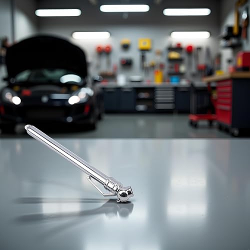Image of Silver Tire Gauges Tire Pressure Gauges, Pencil Style Mini Test Meter Gauge Pen Auto Car Vehicle Motor Tyre Tire Air Pressure Test Tools and Equipment