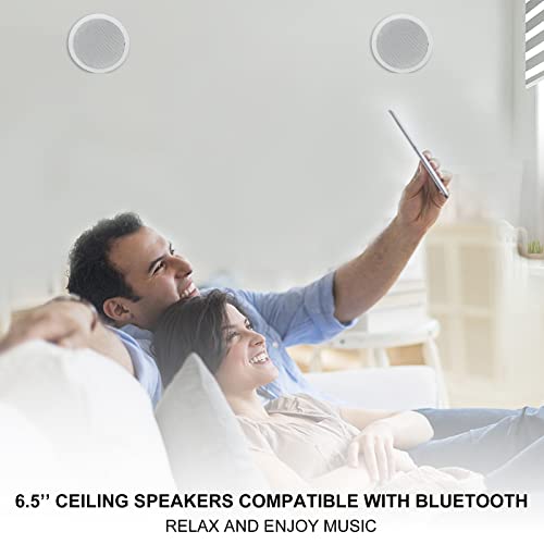 Herdio 6.5'' 640Watts 2-Way Bluetooth Ceiling Speakers Package Great for Home Theater System, Living Room,Office,Flush Mount Wired(4 Speakers) by Herdio - Image 5