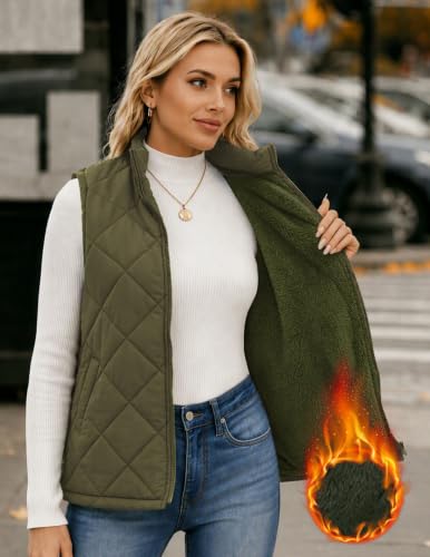 Zeagoo Womens Vest Zip Up Quilted Jacket Sleeveless Coats Warm Outerwear - image 2