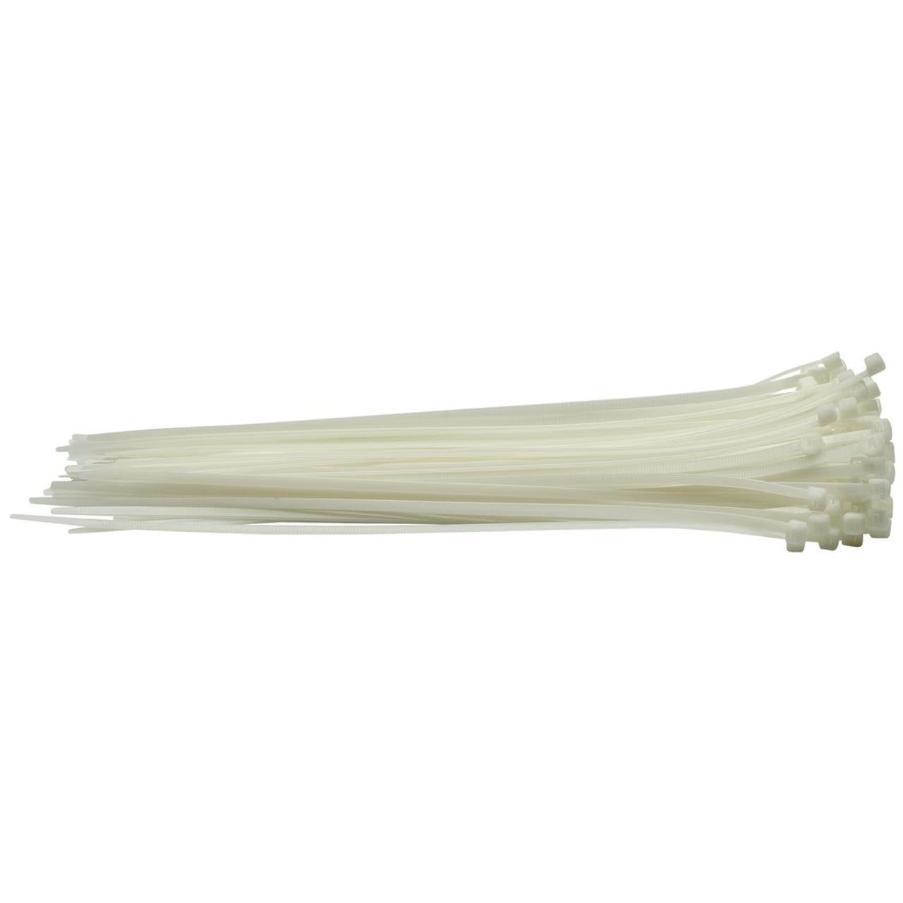 Draper 70399 Nylon 4.8 x 300mm White Cable Ties (100 Pieces), 4.8 x 300 mm