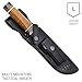 SOG Bowie 2.0 Fixed Blade Knife-Tactical Knife with 6.4 Inch Blade, Hunting Knife with Hard Case TiNi Coating and AUS-8 Steel, Leather Knife Sheath (S1T-L),Brown
