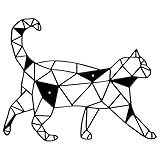 Dexlyn Silueta de gato decoración de pared de metal negro, decoración de jardín de casa, decoración de pared mimalista, arte de pared, decoración colgante 40 × 30 cm (F)