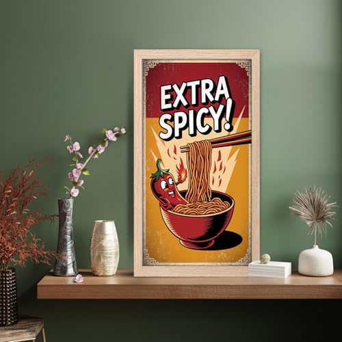 Image of NoWorries Wall art framed painting food posters for cafe decor (Synthetic wood frame) inch300 GSM premium art HD prints inch Wall painting for Home & Kitchen Decor (Pattern illustration)( Set of 1, Framed Painting) (NATURAL, ART-3, 10X19INCHES)