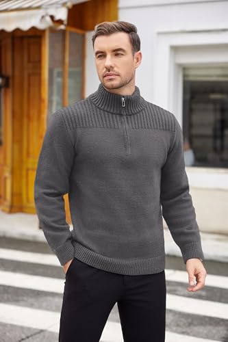 Pull col roulé homme COOFANDY tricot basique uni - 3