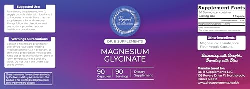 Image of Encapsulation Magnesium (Glycinate) 120 mg - Supplement to Support Stress Relief, Sleep, Heart Health, Nerves, Muscles, and Metabolism* - Highly Absorbable Magnesium Glycinate - 90 Capsules