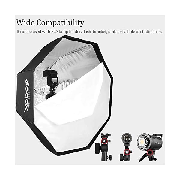 GODOX Softbox 120cm 47in Achteckige Schirm Softboxen Reflektor für Speedlite Studio Blitz Monolight Kamerablitz Blitzgerät Portrait Studioblitzleuchte (SB-UBW120CM) – Bild 5
