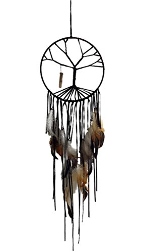 OFIYOU Handmade Beaded Feather Natural Stone Hanging The Tree of Life Dream Catcher Wall Hanging Decoration Dream Catcher