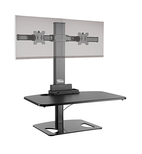 Ergotech Freedom Stand, Includes Dual Monitor Stand, Adjustable Sit Stand Desk 30" Wide, 0-13.2Lb Weight Capacity, 13"-30" Monitor Size, Vesa Compatible 75X75, 100X100, Black #TOP4