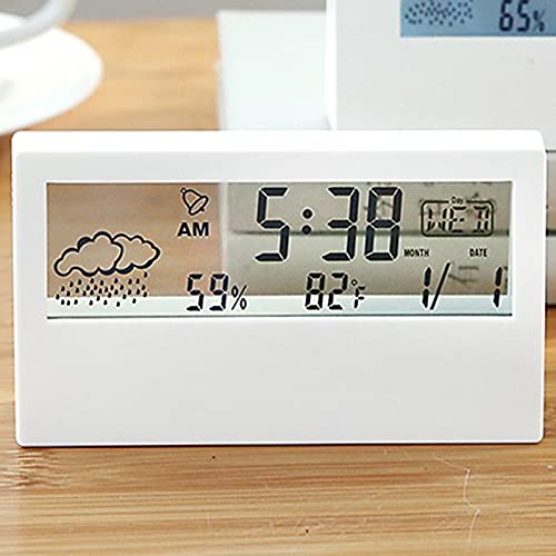おしゃれ目覚まし時計環境にやさしい材料天気予報機能家庭用ABS電子デスクトップ時計用品