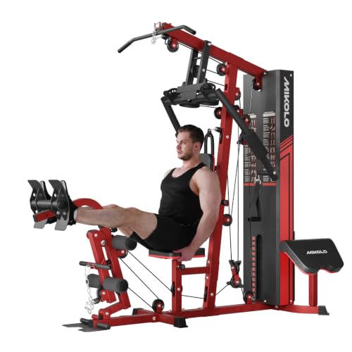 Image of Mikolo Home Gym, Workout Station with 150LBS Weight Stack, Multifunctional Home Gym Equipment, Exercise Equipment for Full Body Strength Training
