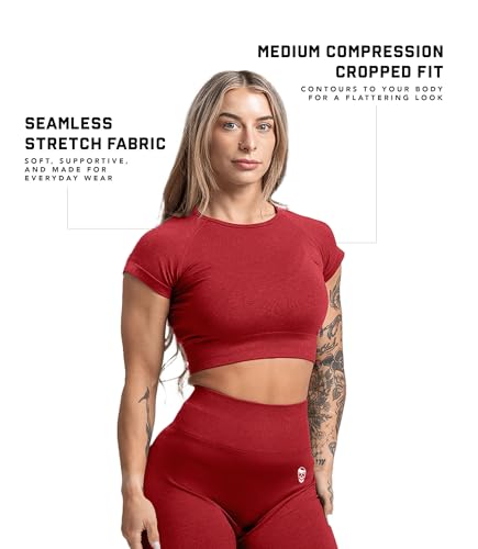Image of Gymreapers Short Sleeve Workout Tops for Women - Crop Tops for Women Tee - Yoga Athletic Tops for Running, Gym, & Training