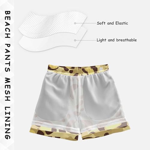 Boys Swim Trunks Yellow Leopard Print Cheetah Toddler Swim Shorts Beach Board Shorts Swimsuit4