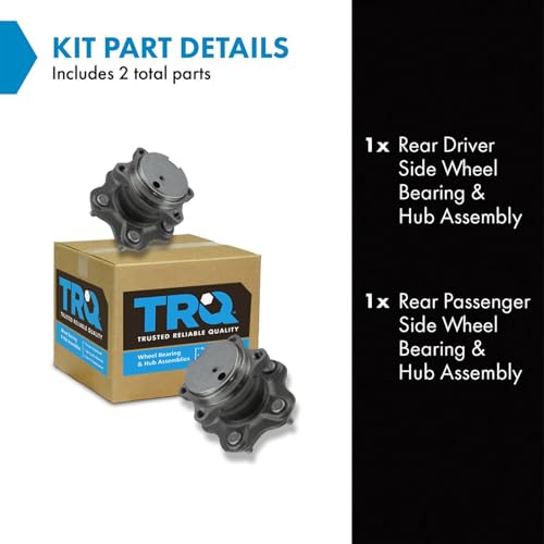 Image of TRQ 2 Piece Rear Passenger Side Driver & Passenger Side Wheel Bearing & Hub Assembly Set Compatible with 2007-2012 Nissan Sentra