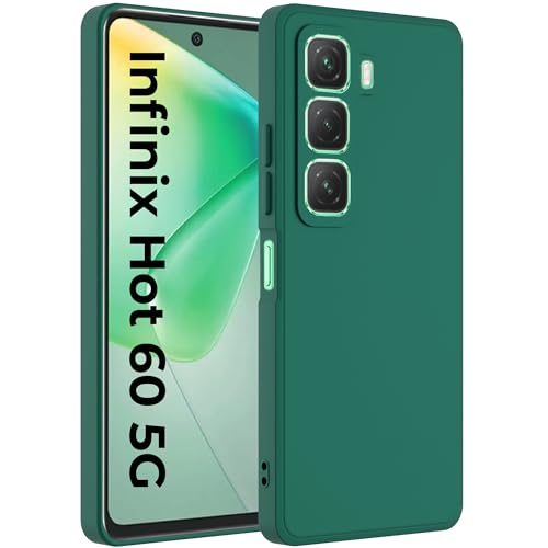 Image of A rtistque Back Cover Case for Infinix Hot 60 5G with Camera Protection | Shockproof TPU|Stylish Protective Design|Slim Fit|Ultra Matte| Back Cover - Green