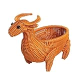 【Caractéristiques】 Panier en imitation rotin offrant un grand espace de rangement tout en s'intégrant parfaitement sur les tables, les comptoirs ou les étagères.