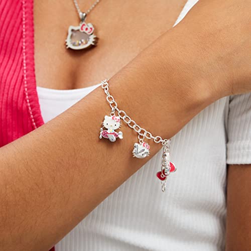 SALLY ROSE Sanrio Hello Kitty Charm Bracelet 8-inch - Silver Plated Hello Kitty Charm Bracelet Officially Licensed4