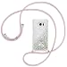 Produktbild Ptny Handykette kompatibel mit Samsung Galaxy S6 Smartphone Necklace Hülle mit Band, Schnur mit Case zum umhängen Stylische Kordel Kette, Kristallklare Handyhülle zum Umhängen in Roségold