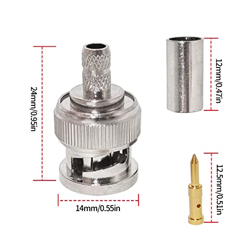 Eagles 10pcs BNC Crimp Male Connector for RG58 RG400 LMR195 and Rorary Coax.Cable Stripper for RG6, RG59/62 and RG58 Wire Stripper