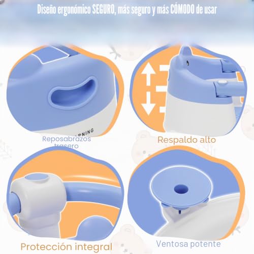 Miniatura 4 de Asiento De Baño Para Bebé 6-24 Meses, Silla Baño Bebe Con 4 Fuertes Ventosas, Respaldo Ergonómico, Barra De Seguridad, Antideslizante Y Cómoda, Regalo Para Recién Nacidos Y Nuevas Madres Azul