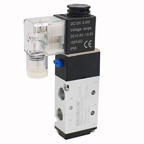 Review Product Baomain Pneumatic Air Control Solenoid Valve 4V210-08 DC 12V 5 Way 2 Position PT1/4" Internally Piloted Acting Type Single Electrical Control Review Product Baomain Pneumatic Air Control Solenoid Valve 4V210-08 DC 12V 5 Way 2 Position PT1/4" Internally Piloted Acting Type Single Electrical Control