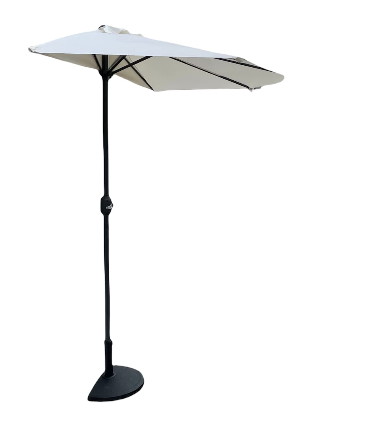 eacommerce Mezzo Ombrellone a Parete da giardino Mezzaluna 270 cm in Alluminio con Base INCLUSA