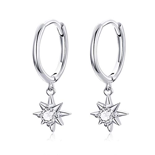 Créoles argent 925 avec breloque étoile le cadeau tendance pour femme
