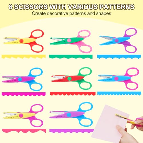 UCEC 42 Pack Craft Scissors Decorative Edge, Hole Punch Shapes Craft, Cardstock Paper for DIY Art, Crafts, Scrapbook, Card Making, School Supplies