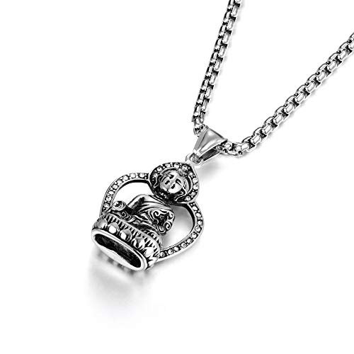 Tribal Spirit Collier avec pendentif en acier inoxydable Bouddha Lotus Talisman porte-bonheur, Acier inoxydable Cover