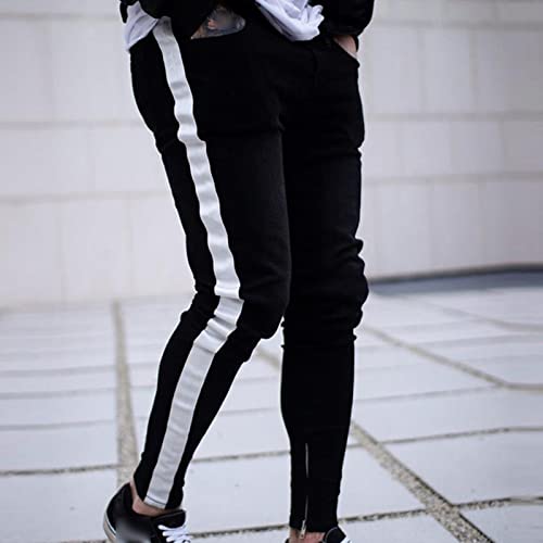 Maiyifu-GJ Mens Side Stripe Skinny Jeans Slim Fit Ankle Zipper Denim Pencil Pants Retro Stretch Tapered Leg Jean Trousers3