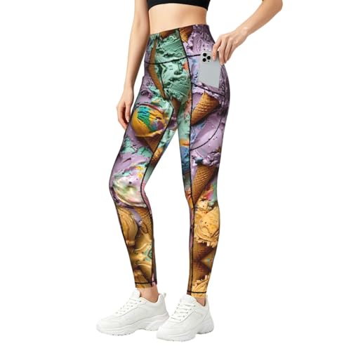 Pantalones de yoga de cintura alta que evitan transparencias con bolsillos y control de abdomen