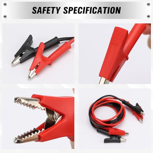 Image of SWANLAKE 2-Piece Dual-Ended Alligator Clip Test Leads, 1000V 15A 3.5ft /1M Electrical Alligator Clips, Flexible Copper Cable Crocodile Clip, Electrical Wires with Gator Clips