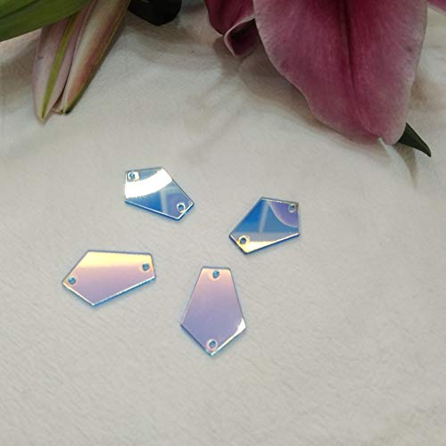 50pcs Sew On AB Crystal Rhinestones Irregular Acrylic AB Beads, Sew On Stones Crystal Strass (AB, 25MM)