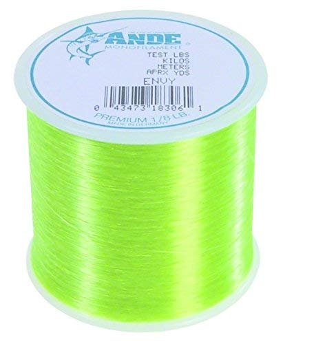 Ande A18-8GE Premium Monofilament Fishing Line 1/8-Pound Spool, 8-Pound Test, Bright Green Finish