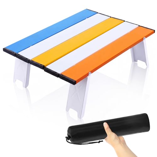 Mesa de Playa Plegable Chunful 41 x 29 x 13 cm Tableta Portátil con Rayas Blanca y Azul Naranja Rojo para Camping y Actividades al Aire Libre miniatura 1
