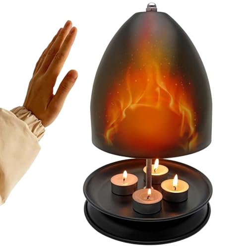Set scaldacandele Tealight Stove - Portacandele Tealight in metallo con funzione di riscaldamento rapido e accumulo di calore, fornello a candela efficiente per piccole stanze | Stufetta ideale per uf