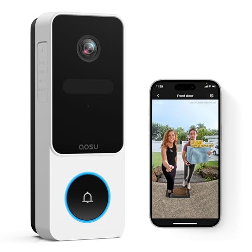 aosu インターホン ワイヤレス 全身が見える パッケージ自動検出 充電式...