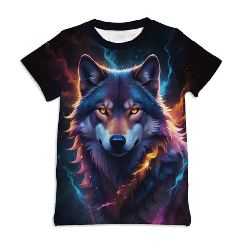 Image of Ainuno Graphic Tees for Boys Girls Kids 7-14Y, Summer Short Sleeve T Shirt Cool 3D Print