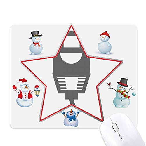 Tapis de souris bonhomme de neige Noël noir imprimé famille