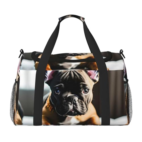 French Bulldog print Weekender Overnight Carry On Bag Gym Luggage Bag Duffel Bag for Travel Women