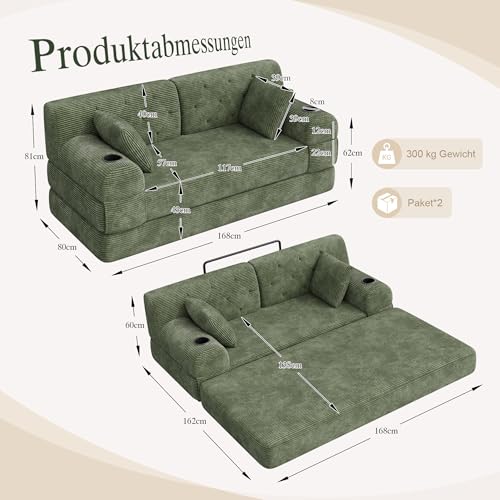 Sofá cama de 2 plazas compacto para pisos pequeños sin espacio 3