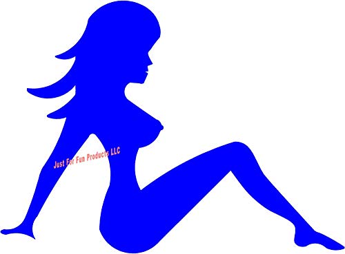 Just For Fun 6 x 4.5 Naked Trucker Lady Face Right Sexy Vinyl Die Cut Decal Bumper Sticker, Windows, Cars, Trucks, laptops, etc