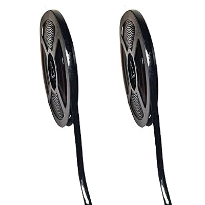 2 Pack Flexible Trim Self Adhesive, Black Ceiling Molding Peel and Stick, 40FT in Total, Caulk Strip Self Adhesive for Floors, Ceilings, Countertops, Sink, Toilet, Tile Edge, Wall Corner (Black)