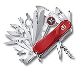 Hülsenpresser, Drahtschneider, Muttergreifer, drehbarer Kompass mit Visiervorrichtung Massstab (cm/inches), Gabelschlüssel, Fischentschupper und Angellöser - Alle Funktionen in der Produktbeschreibung