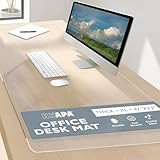 Office Desk Mat Clear Textured - 47 x 23 Inch Plastic Computer Pad for Desk