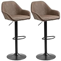 SET OF TWO: Stylish and modern style counter height bar stools with back can perfectly match various styles and decorate your home. The smooth and vintage PU leather can be wiped clean easily. The set of two saves you the trouble of matching ADJUSTAB...
