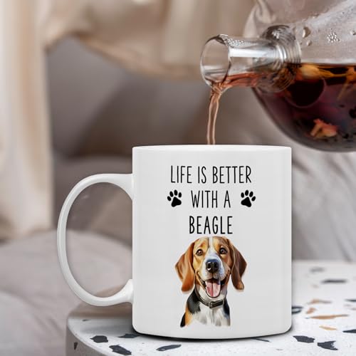 Mug de cerámica QASHWEY para amantes de Beagle 11oz miniatura 6