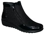 Cushion Walk Ladies Womens Wedge Heel Smart Casual Ankle Boots in Sizes 4-8 (Black, 6 UK, UK Footwear Size System, Adult, Women, Numeric, Medium, 6)