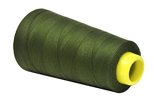 Image of Mandala Crafts Olive Green Thread Cones for Machine and Hand Quilting - 2400 Yds 50 WT Multiple Purpose Mercerized 100% Cotton Threads for Sewing Machine Serger Embroidery