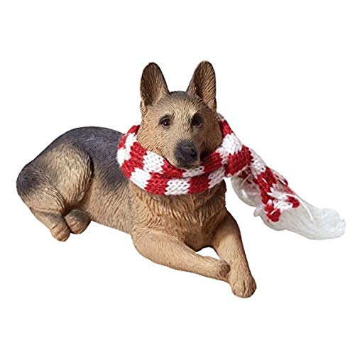 Sandicast XSO16003 German Shepherd with Red and White Scarf Christmas Ornament by Sandicast - Used condition - CA$6.45