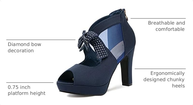 Image of GATUXUS Open Toe Women Platform High Heel Shoes Bows Strappy Sandals | Wedding Sandals